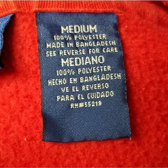 VINTAGE 90s Disney Winnie The Pooh Tigger Red Hooded Fleece Sweatshirt Medium - Picture 14 of 14